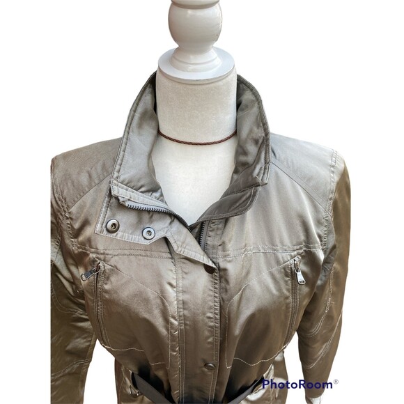 Lauren Ralph Lauren Active Silver/Gray Jacket Zipper/Snaps/Belt front closure M - Picture 5 of 11